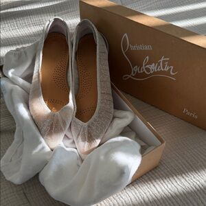Christian Louboutin Women's Sparkling Flats - Silver